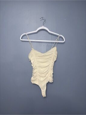 Active USA • Cream Rouched Bodysuit